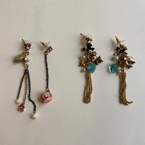 2 Pairs of Betsey Johnson Earrings